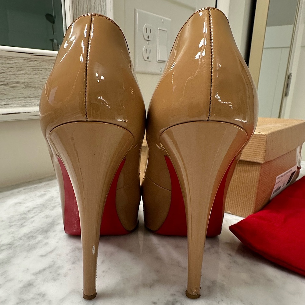 CHRISTIAN LOUBOUTIN Hyper Prive 120 Patent Leather Camel size 38 - Picture 2 of 11